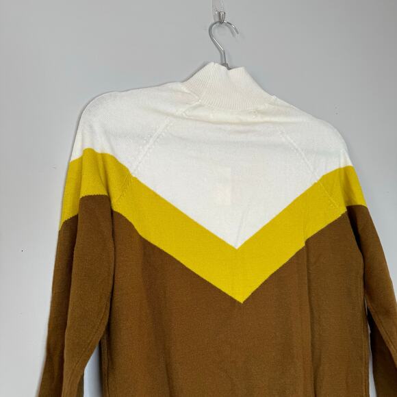OFFLINE by Aerie Chillside Ski Mockneck Sweater White Brown Yellow NWT XS - Picture 6 of 9